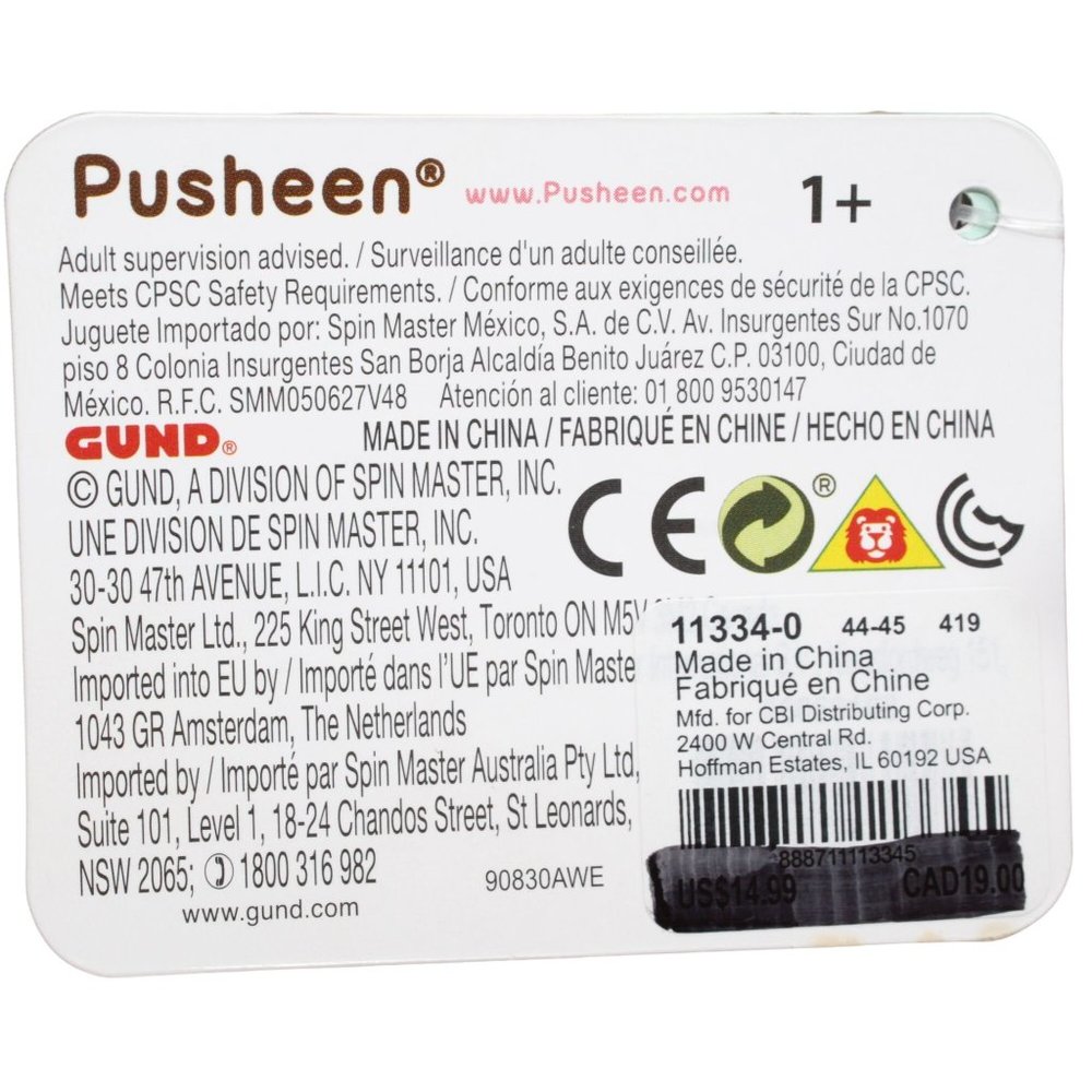 Pusheen Gund Squisheen Sitting Gray Plush 6 inches Pusheenicorn Keyring Lot Of 2 - Picture 9 of 16